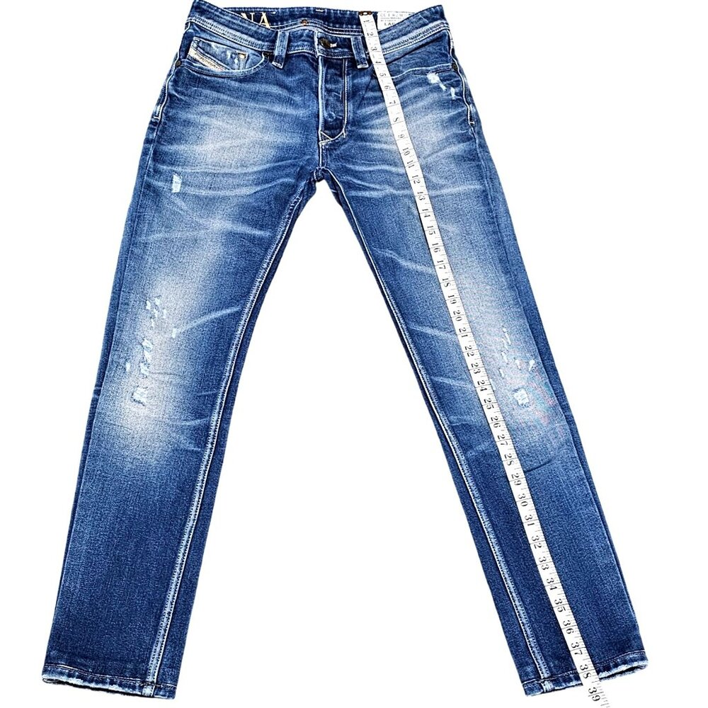 Diesel Men's Distressed Blue Jeans 28x32 Straight Fit Larkee Wash 0808R Stretch - Picture 12 of 16